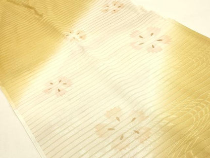 平和屋着物＊夏物　和装小物　帯締め・帯揚げセット　平組　流水花文　暈し染め　正絹　逸品　未使用　AABF9879ay