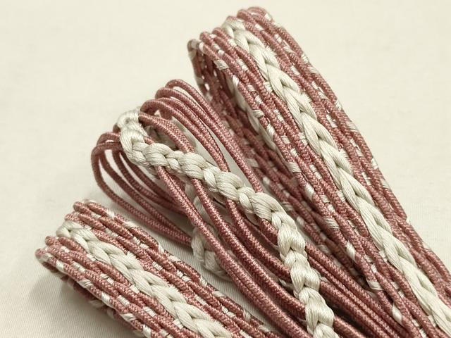 平和屋着物＊夏物　和装小物　帯締め・帯揚げセット　平組　流水花文　暈し染め　正絹　逸品　未使用　AABF9879ay