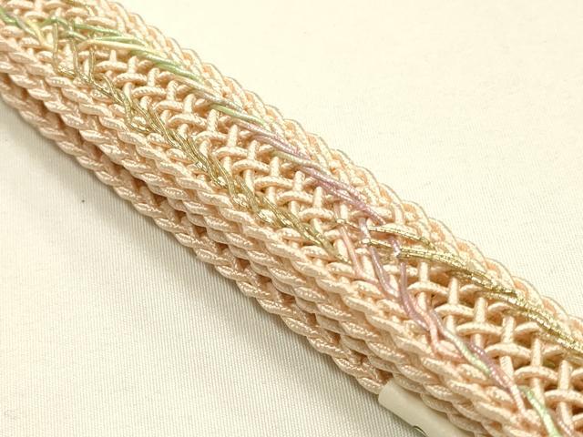 平和屋着物＊夏物 和装小物 帯締め・帯揚げセット レース組 伊賀くみ紐 芝文 露芝 金糸 正絹 逸品 未使用 AABF9880ay