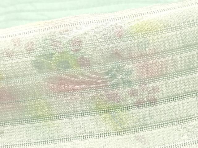 平和屋着物＊夏物 和装小物 帯締め・帯揚げセット レース組 霞文 流水花地紋 暈し染め 正絹 逸品 未使用 AABF9882ay