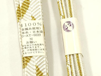 平和屋着物●和装小物　上質な帯締め5本セット　礼装用　高麗組　笹浪組　金糸　亀房付き　正絹　逸品　未使用　AABF9888ay