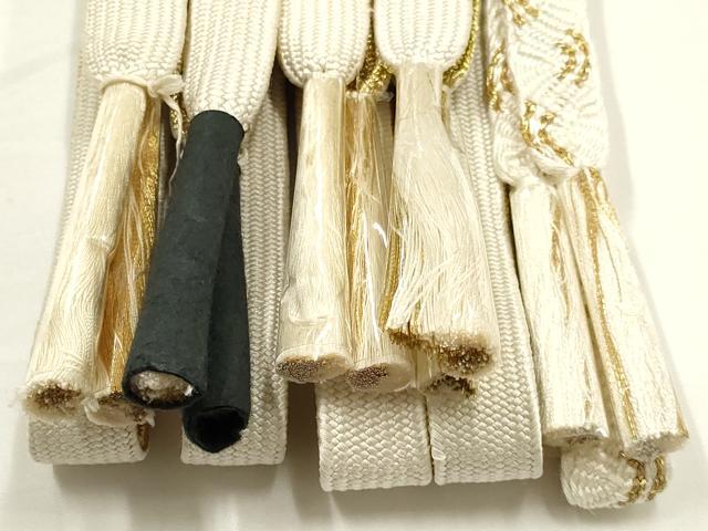 平和屋着物●和装小物　上質な帯締め5本セット　礼装用　高麗組　唐組　金糸　亀房付き　正絹　逸品　未使用　AABF9889ay