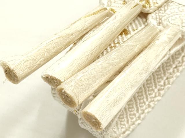 平和屋着物●和装小物　上質な帯締め2本セット　礼装用　笹浪組　金糸　亀房付き　長尺　正絹　逸品　未使用　AABF9896ay