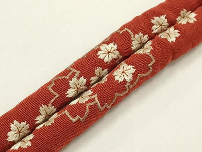 平和屋着物●和装小物　上質な帯締め3本セット　丸ぐけ　刺繍　松竹梅　花柄　金糸　撚り房　逸品　AABF9898ay