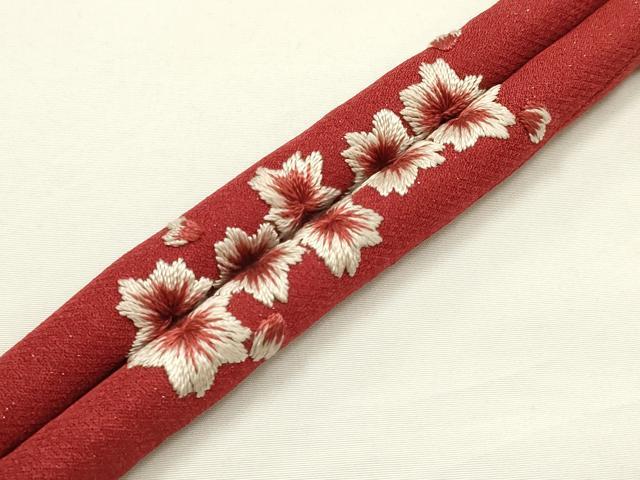 平和屋着物●和装小物　上質な帯締め3本セット　丸ぐけ　刺繍　松竹梅　花柄　金糸　撚り房　逸品　AABF9899ay