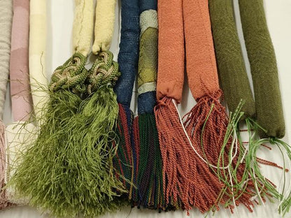 平和屋着物●和装小物　上質な帯締め10本セット　丸ぐけ　花柄　暈し　銀通し　撚り房　逸品　AABF9900ay