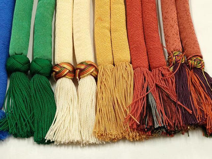 平和屋着物●和装小物　上質な帯締め10本セット　丸ぐけ　花柄　暈し　金彩　銀通し　小田巻　撚り房　逸品　未使用品あり　AABF9902ay