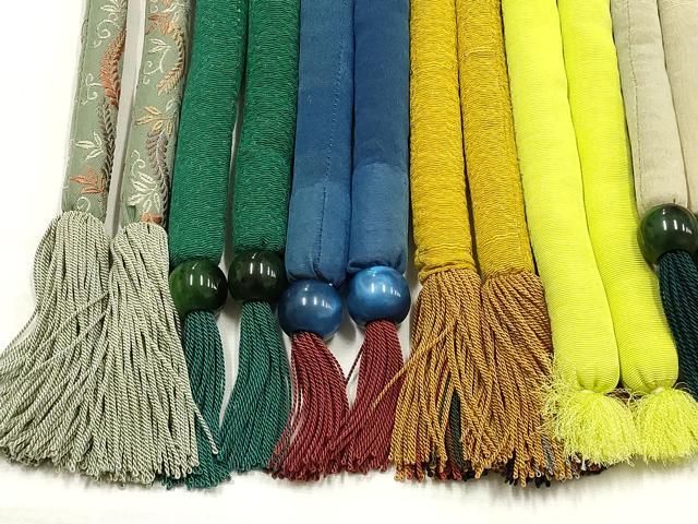 平和屋着物●和装小物　上質な帯締め10本セット　丸ぐけ　刺繍　花柄　暈し　金糸　金彩　銀通し　撚り房　逸品　AABF9904ay