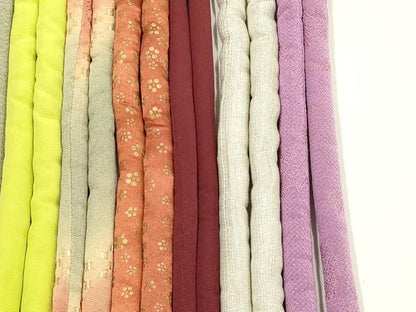 平和屋着物●和装小物　上質な帯締め10本セット　丸ぐけ　刺繍　花柄　暈し　金糸　金彩　銀通し　撚り房　逸品　AABF9904ay
