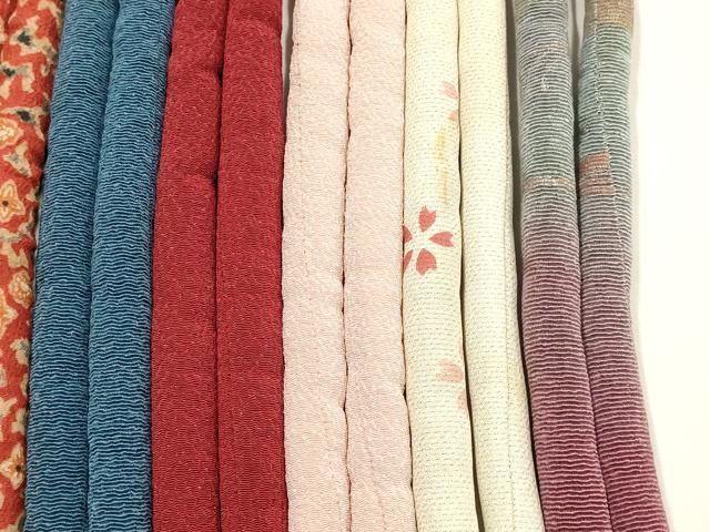 平和屋着物●和装小物　上質な帯締め10本セット　丸ぐけ　刺繍　花柄　暈し　金彩　撚り房　逸品　AABF9905ay