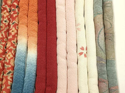 平和屋着物●和装小物　上質な帯締め10本セット　丸ぐけ　刺繍　花柄　暈し　金彩　撚り房　逸品　AABF9905ay