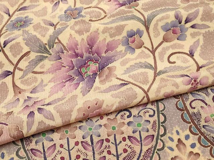 平和屋着物●岡重謹製　OKAJIMA　和装小物　手描き臈纈染布　ショール　ストール　防寒　ファッション小物　大判　逸品　AABF9929ay