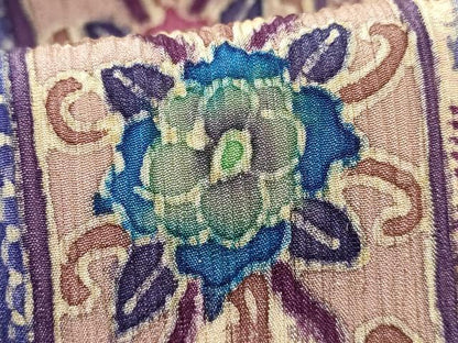 平和屋着物●岡重謹製　OKAJIMA　和装小物　手描き臈纈染布　ショール　ストール　防寒　ファッション小物　大判　逸品　AABF9929ay