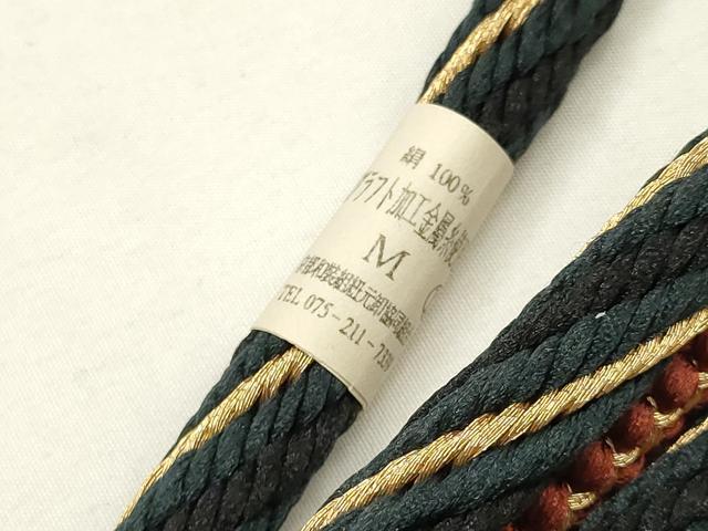 平和屋本店●和装小物　帯締め・帯揚げセット　振袖用　刺繍　花丸文　金銀糸　金通し地　正絹　逸品　未使用品あり　AABF9934ay
