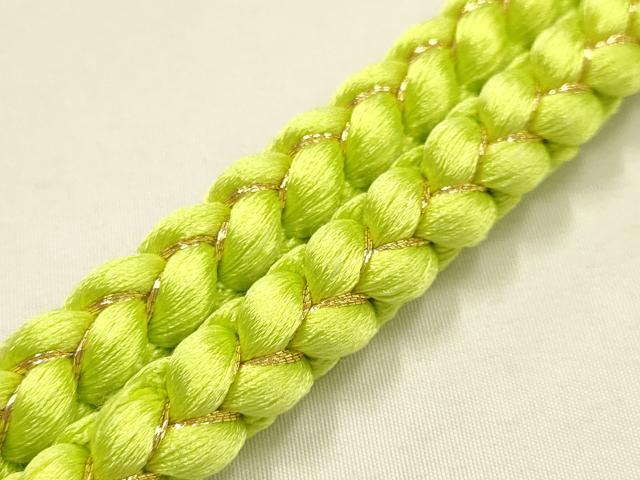 平和屋本店●和装小物　振袖用帯締め・帯揚げセット　舞花文　暈し染め　金糸　金銀彩　丹後ちりめん　撚り房　逸品　未使用　AABF9935ay