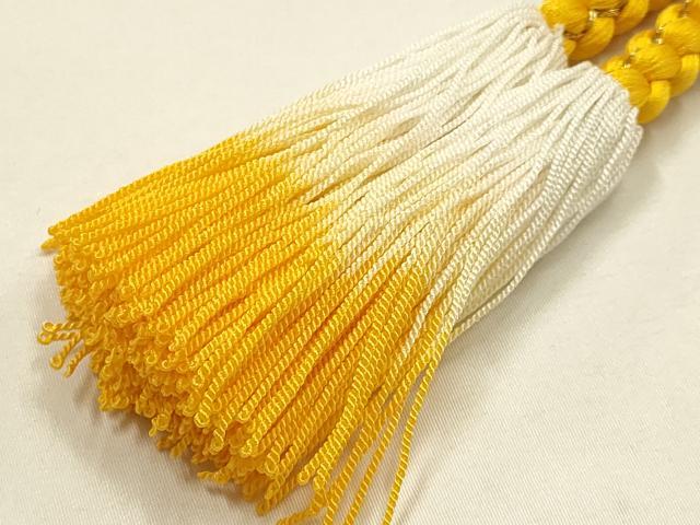 平和屋本店●和装小物　振袖用帯締め・帯揚げセット　総絞り　舞花文　暈し　金糸　撚り房　正絹　逸品　未使用　AABF9936ay