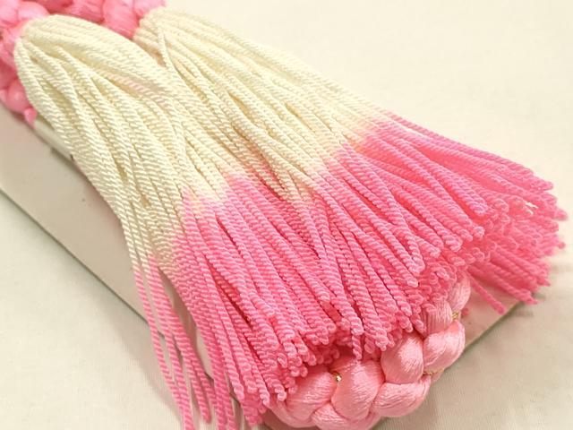 平和屋本店●和装小物 振袖用帯締め・帯揚げセット 総絞り 舞蝶花文 暈し染め 金糸 金彩 撚り房 逸品 未使用 AABF9937ay