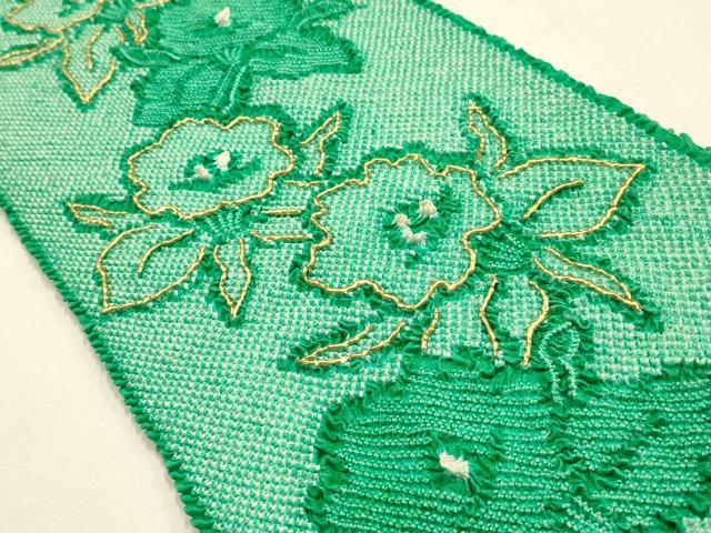 平和屋本店●和装小物 振袖用帯締め・帯揚げセット 総絞り 花柄 金糸 金彩 小田巻 撚り房 逸品 未使用品あり AABF9939ay