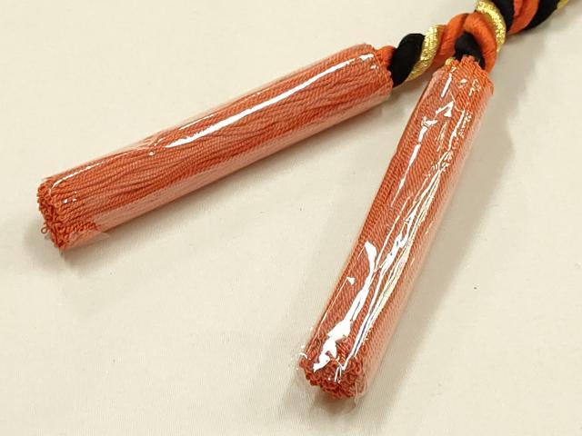 平和屋本店●和装小物 振袖用帯締め・帯揚げセット 総絞り 花柄 金糸 撚り房 逸品 未使用品あり AABF9940ay