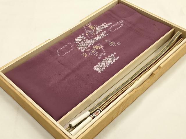 平和屋本店●和装小物　帯締め・帯揚げセット　冠組　絞り　暈し　タケハナ　正絹　逸品　未使用　AABF9946ay