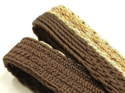 平和屋本店●和装小物　帯締め・帯揚げセット　刺繍　松竹梅丸文　金糸　金通し地　リバーシブル　逸品　未使用　AABF9948ay
