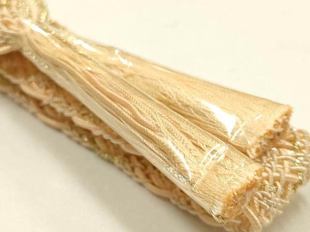 平和屋本店＊夏物 和装小物 帯締め・帯揚げセット 平組 レース組 流水花地紋 暈し染め 金糸 逸品 未使用 AABF9949ay