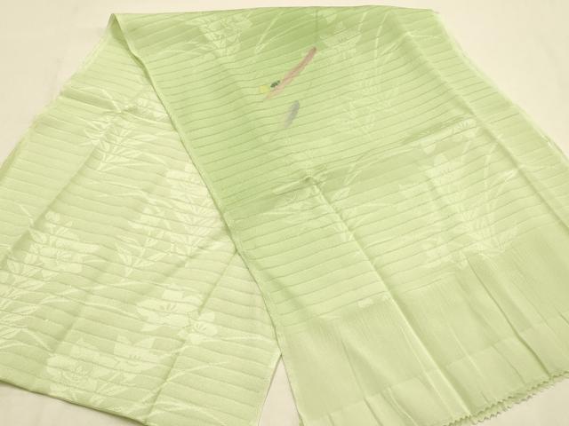 平和屋本店＊夏物 和装小物 帯締め・帯揚げセット 平組 レース組 枝葉文 暈し染め 金糸 逸品 未使用 AABF9952ay
