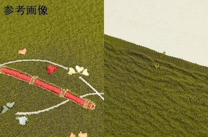 平和屋着物●和装小物　帯締め・帯揚げセット　高麗組 綾出し　刺繍　花楽器文　笛　暈し　金糸　逸品　未使用品あり　AABF9954ay
