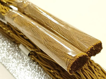 平和屋着物＊夏物 和装小物 帯締め・帯揚げセット 平組 レース組 芝草文 暈し染め 金糸 金彩 逸品 未使用 AABF9959ay
