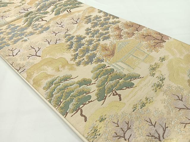 平和屋着物◎六通柄袋帯　大原三千院　金銀糸　正絹　逸品　AABG0012uk