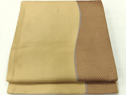 平和屋着物◎六通柄袋帯 よろけ縞 正絹 逸品 AABG0060uk