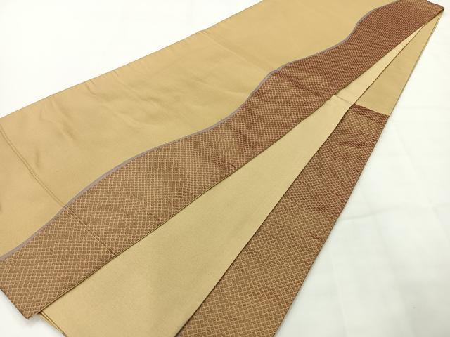 平和屋着物◎六通柄袋帯 よろけ縞 正絹 逸品 AABG0060uk