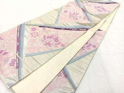 平和屋着物◎六通柄袋帯　唐織　更紗花文　正絹　逸品　AABG0103uk