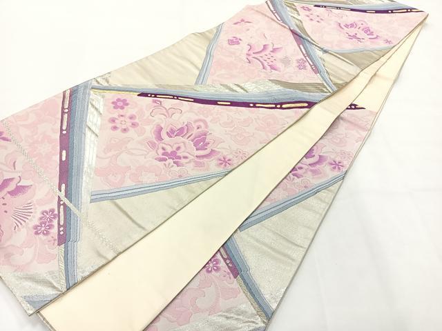 平和屋着物◎六通柄袋帯　唐織　更紗花文　正絹　逸品　AABG0103uk