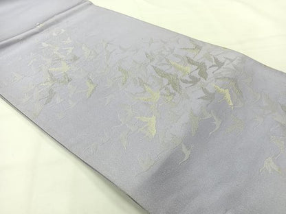 平和屋着物◎太鼓柄袋帯 飛鶴文 銀糸 正絹 逸品 AABG0120uk