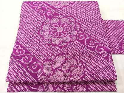 平和屋着物◎九寸名古屋帯　総絞り　舞花文　正絹　逸品　AABG0142uk