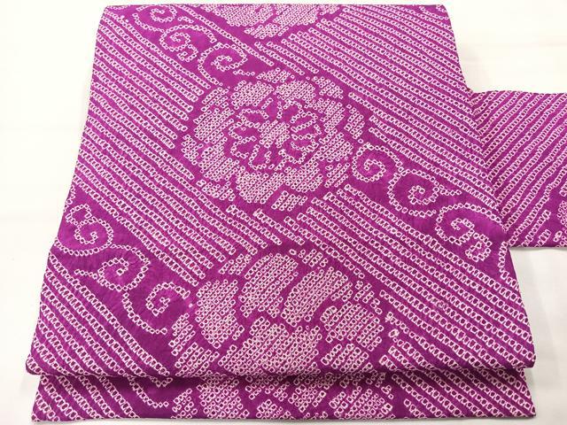 平和屋着物◎九寸名古屋帯　総絞り　舞花文　正絹　逸品　AABG0142uk