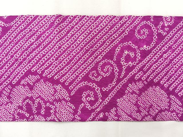 平和屋着物◎九寸名古屋帯　総絞り　舞花文　正絹　逸品　AABG0142uk