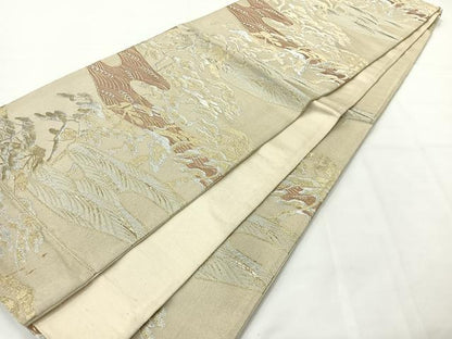 平和屋着物◎六通柄京袋帯　浜松文　金銀糸　三越扱い　正絹　逸品　AABG0150uk