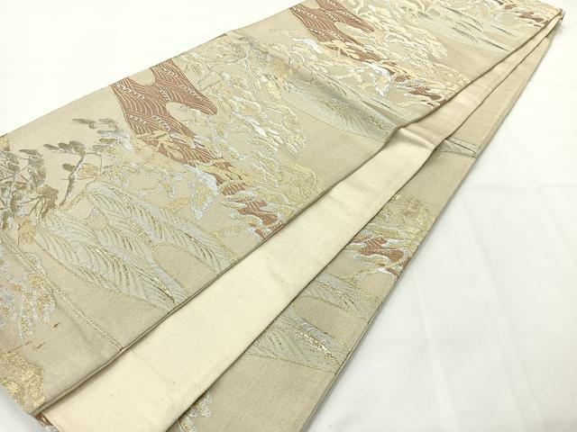 平和屋着物◎六通柄京袋帯　浜松文　金銀糸　三越扱い　正絹　逸品　AABG0150uk