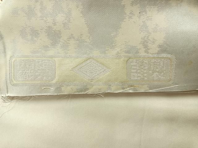 平和屋着物◎西陣 六通柄袋帯 唐織 花格子 銀糸 正絹 逸品 AABG0176uk