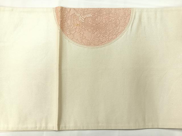 平和屋着物◎中国三大刺繍　相良刺繍　太鼓柄袋帯　花鳥文　正絹　逸品　AABG0179uk