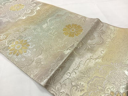 平和屋着物◎六通柄袋帯　宝相華　金銀糸　正絹　逸品　AABG0189uk