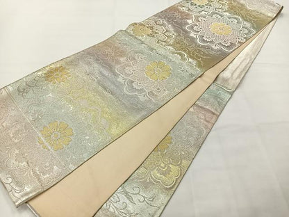 平和屋着物◎六通柄袋帯　宝相華　金銀糸　正絹　逸品　AABG0189uk