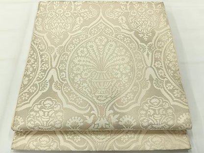 平和屋着物◎六通柄　本袋帯　花鳥文　正絹　逸品　AABG0194uk