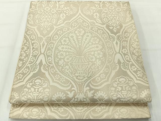 平和屋着物◎六通柄　本袋帯　花鳥文　正絹　逸品　AABG0194uk