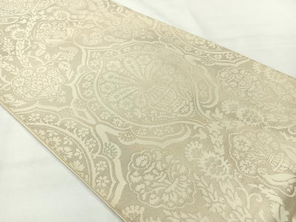 平和屋着物◎六通柄　本袋帯　花鳥文　正絹　逸品　AABG0194uk
