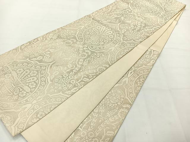 平和屋着物◎六通柄　本袋帯　花鳥文　正絹　逸品　AABG0194uk