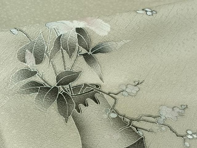 平和屋着物▽訪問着 単衣 飾花文 暈し染め 銀彩 正絹 逸品 AABG0203jh
