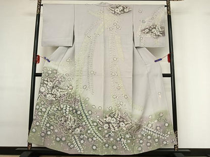 平和屋着物▽訪問着 単衣 作家物 絞り 辻が花 正絹 逸品 AABG0205jh